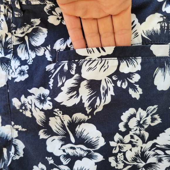 Original Penguin Men's Exploded Hibiscus Short DarkNavy White  Shorts Size 36 - Picture 12 of 13